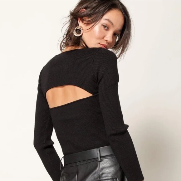 Line & Dot Halo Cutout Sweater Top - Picture 5 of 5